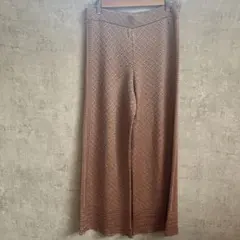 ZARA 幾何学模様 ブラウンパンツ Lサイズ　エスニック