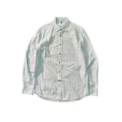 7TBS1インド製　リーフ　総柄シャツ　コットン　ボタンダウン　古着　used