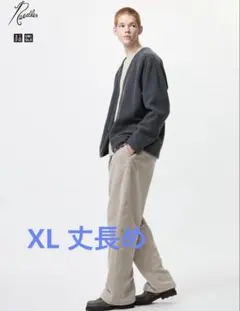 UNIQLO NEEDLES フリースワイドパンツ ベージュ XL 丈長め
