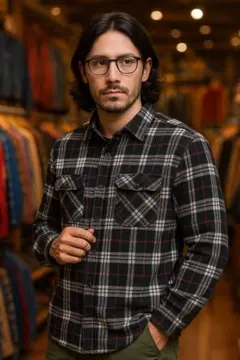 ネルシャツ ストライプ