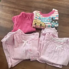 80サイズ アンパンマン パジャマ 2セット ピンク 3点セット