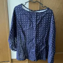 【西松屋】授乳ケープ ネイビー 白ドット コットン