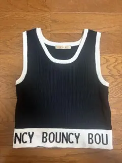 ロゴ入り リブ タンクトップ ブラックのサムネイル