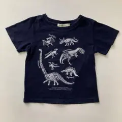 BEAMS mini ビームス キッズ 恐竜柄 Tシャツ ネイビー 100cmのサムネイル
