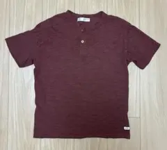 ZARA ヘンリーネック Tシャツ バーガンディ_140cmのサムネイル