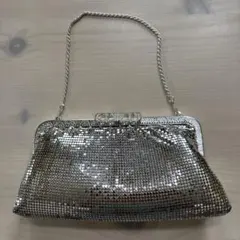 シルバー メタリックメッシュ パーティーバッグ