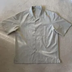 GU オープンカラーシャツ 半袖 ライトグレー Lサイズ ポリエステル100%