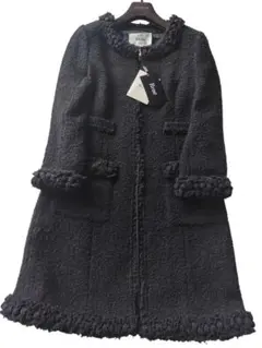 新品同様！Rene ツイード　ジャケット Rene ルネ TISSUE ツイード ジャケット 36サイズ ブラック