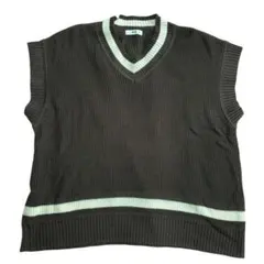 WEGO ダークブラウン Vネック セーター M