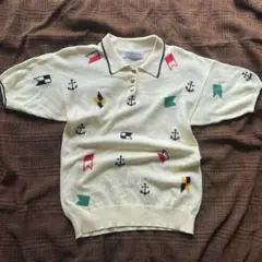 80's〜 vintage Burberrys アイボリー ポロシャツ M 綿