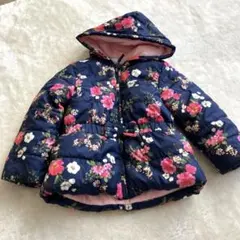 キッズアウター　ネイビー花柄