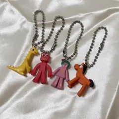 新品 Gumby ガンビー キーホルダー セット アメリカン キャラ ストラップ