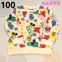 Disney ミッキー ミニー 総柄トレーナー 100