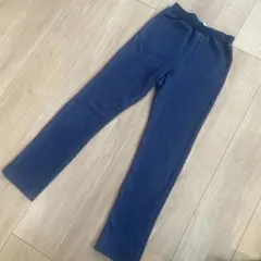 ネイビー デニム風 長ズボン 裏起毛　140 秋冬用