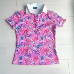 キスオンザグリーン♡レディースゴルフウェア♡花柄ピンク♡サイズ２