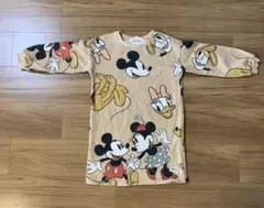H&M ディズニー　ミッキーマウス 長袖ワンピース 4-6Y 110 裏起毛