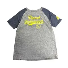 プリントTシャツ　ラグラン　バイカラー　グレー　XL 古着　8#C