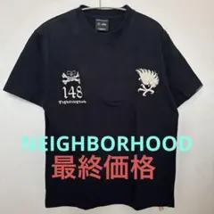 NEIGHBORHOODネイバーフッド ブラック Tシャツ 骸骨と鷹の刺繍　S