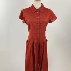 美品 tabi international シャーリングシャツワンピース ロング