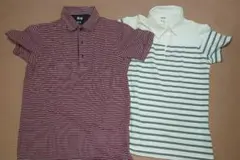 ★【値下げしました】ユニクロ 速乾半袖ポロシャツ ボーダー 2枚セット　山登り