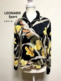 美品 レオナール LEONARD SPORT 襟付きカットソー 40 M黒系
