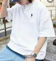 モノマート　ユーエスポロアッスン別注　Tシャツ半袖　白　刺繍　M ユニセックス