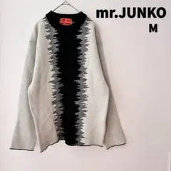 mr.JUNKO ニット セーター 総柄 モノトーン M メンズ