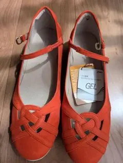 新品✨ アシックスウォーキング ペダラストラップパンプス オレンジ 24㎝ 2Eのサムネイル