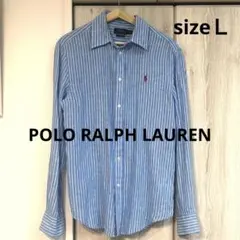 ポロ ラルフ ローレン クラシック フィット ストライプ リネン100%シャツ