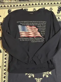 90s 00s SANTEE USA製アメリカ国旗プリント トレーナー