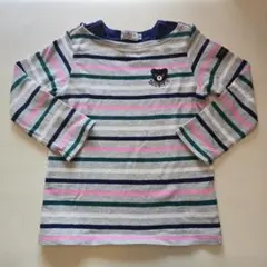 ミキハウス ダブルビー 長袖Tシャツ 90 ビーくん ワッペン ボーダー