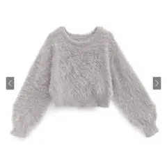 グレイル ショート丈フェザーニットトップス グレー