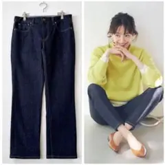 大きいサイズ 23区DENIMストレッチスカートブルー46(自由区ICB組曲