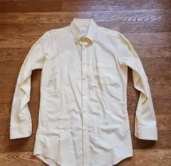 SUIT SELECT 淡い黄色 ストライプ 長袖ドレスシャツ Mサイズ