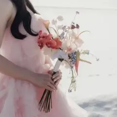 造花ブーケ・ブートニアセット　ピンク