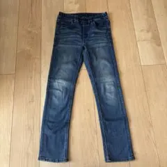 UNIQLO ダークブルー ストレートパンツ 135-145