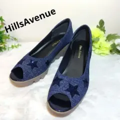 HILLS AVENUEオープントゥ 星デザイン ウェッジソール 美品のサムネイル