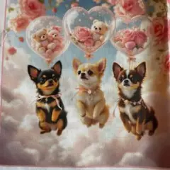 オーダー受付　ブラックチワワパネル生地　Chihuahua 犬柄生地　わんちゃん