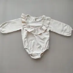 SHEIN　シーイン　フリル　コーデュロイ　ロンパース　アイボリー