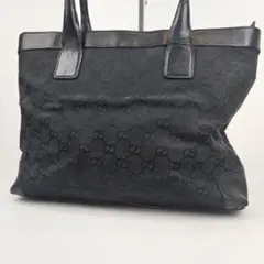 GUCCI グッチ トートバッグ GGキャンバス レザー 黒 肩掛け バッグのサムネイル