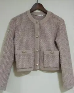 GU ダブルポケットニットジャケット❣️美品❣️完売！ピンク　S