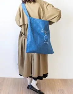 美品★オルネコ ルンギバッグ マドラスチェック Lサイズ オルネドフォイユのサムネイル