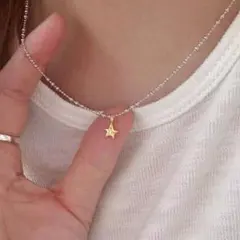 ゴールドスター ネックレス シルバー × ゴールド ペンダント
