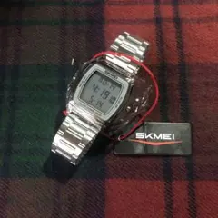 週末限定大特価！skmei 腕時計 デジタル シルバー