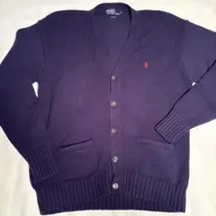 POLObyラルフローレン カーディガン メンズ 紺 L（汚れ有）