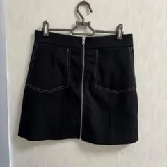 コントラストステッチジップアップスカート