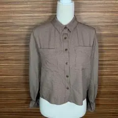 ワンアフターアナザーナイスクラップ シャツ ブラウス フリーサイズ 茶色