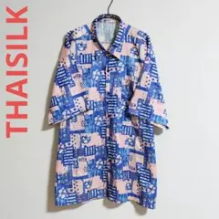 THAI SILK BY APPLE　半袖アロハシャツ　かなり大きめのサイズですのサムネイル