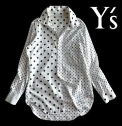 美品 Y'sヨウジヤマモト 洗える クレイジードットシャツブラウス 日本製のサムネイル