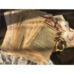 蝋引き紙 紅茶珈琲染め 洋書 楽譜 40枚セット ジャンクジャーナル/コラージュ